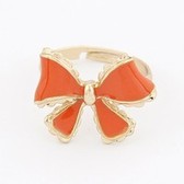 (Orange) Korean fashion sweet bow opening ring