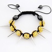 (Yellow) Korean Fashion Shambhala crystal ball bracelet