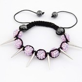 (Purple) Korean Fashion Shambhala crystal ball bracelet