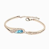Austrian crystal bracelet - glass slipper (sea blue + rose gold)