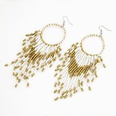 European and American bohemian beaded temperament tassel earrings