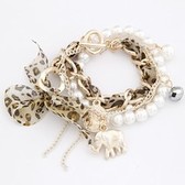 Korean fashion pendant small like a coin pearl double bracelet