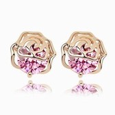 The exquisite Korean fashion roses personalized zircon earrings