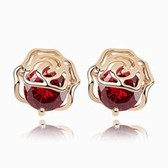 The exquisite Korean fashion roses personalized zircon earrings