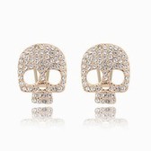 Exquisite Korean Fashion shine crystal skull earrings (light peach)