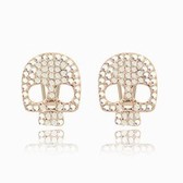 Exquisite Korean Fashion shine crystal skull earrings (color white)