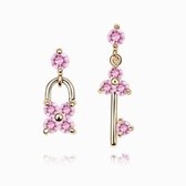 The delicate the Korean Fashion petals key zirconium stone earrings