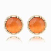 The exquisite Korean fashion simple opal earrings (orange)
