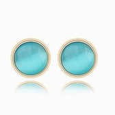 The exquisite Korean Fashion concise opal earrings (Sky Blue)