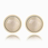 The exquisite Korean fashion simple eye stone earrings (white)