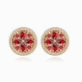 The exquisite Korean fashion daisies blooming zircon earrings (Pink)