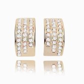 Austrian crystal earrings - simplicity (white + champagne gold)