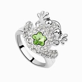 Austrian Crystal ring - wealth toad (olive)