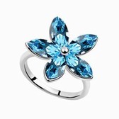 Austrian Crystal Ring - laurel bloom (navy blue)
