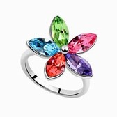 Austrian Crystal Ring - the laurel bloom (color)