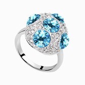 Austrian crystal rings - charm mushrooms (navy blue)
