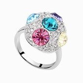Austrian crystal rings - charm mushrooms (color)