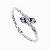 Austrian crystal bracelet - Qinren hearts (pale pinkish purple)