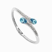 Austrian crystal bracelets - Qinren hearts, (sea blue)
