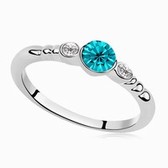 Austrian Crystal Ring - beloved (blue zircon)
