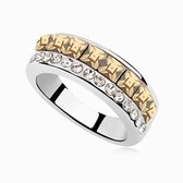 Austrian Crystal Ring - the only true love (Golden Shadow)