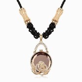 The fine Korean fashion gold plated Xinyu Rose sweater chain (coffee)