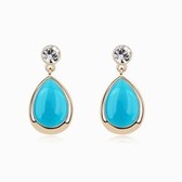 Plated with real gold water droplets opal earrings