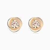 Shower of petals zircon earrings plated with real gold