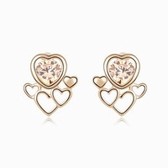 Korean Fashion real gold plated the soulmate zircon earrings