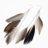 Korean fashion personality elegant feather earrings