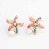 The brilliant fashion boutique Korean starfish temperament earrings