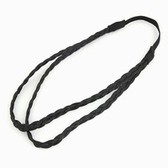 (Black) Korean fashion elastic twist weave ribbon braids wig