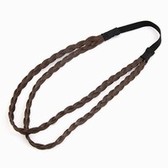 (Coffee) Korean fashion elastic twist weave ribbon braids wig