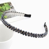 Korean fashion handmade crystal beaded braid hair hoop
