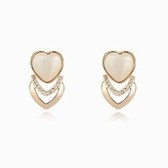 Plated genuine gold opal earrings mind in the underlying (white)