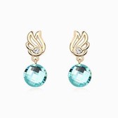 Genuine gold plated earrings set love Wings Boutique (Sky Blue)