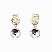 Genuine gold plated earring boutique fixed wing Love (white)