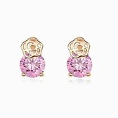 Rose gold plated zircon earrings