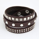 Snap Button leather multilayer bracelet
