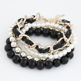 Korean fashion wild pearl prepared rope multilayer bracelet