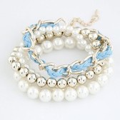 Korean fashion wild pearl prepared rope multilayer bracelet