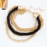 European and American fashion low-key costly weave multilayer black bracelet