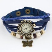 European and American fashion retro court Mashup Multilayer leather bracelet watch lady butterfly