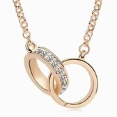 Austrian crystal sweater chain - love cycle (white + champagne gold)
