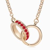 Dili crystal sweater chain, the cycle of love (pale red + champagne gold)