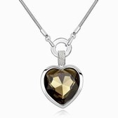 Real gold plated heart light is shining boutique sweater chain (black diamond)