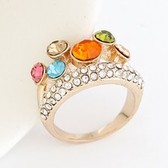 Han edition style sweet crown OL ShanZuan personality ring