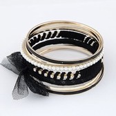 Han edition fashion bowknot pearl ShanZuan multilayer bracelet