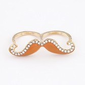 Han edition set auger beard opening double loop ring fashion and personality ring