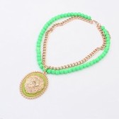 Fashion necklace Lionhead fluorescent color (green )